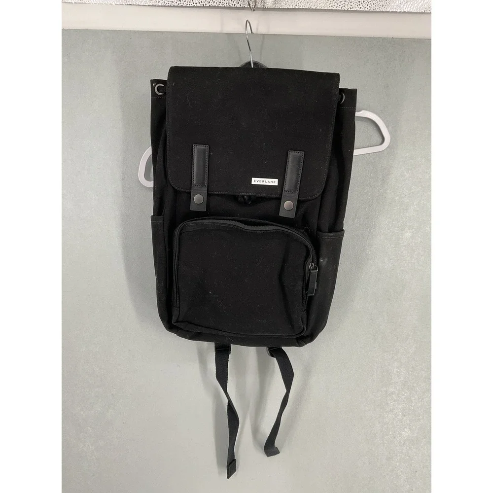 Everlane Unisex The Modern Snap Backpack Black Canvas OS